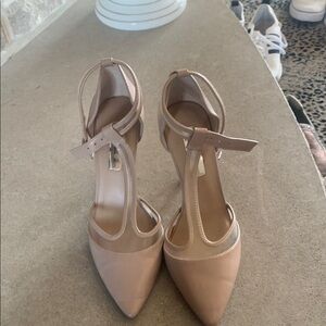 INC International Concepts Tan T-Strap Heels